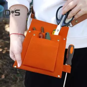 Сумка для хранения инструментов, держатель для рулетки, прочный, легкий, многофункциональный, для использования на открытом воздухе, молоток, отвертка, плоскогубцы, органайзер для электроинструментов, сумка на талию оранжевый