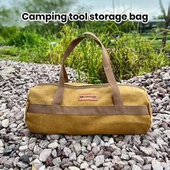 Сумка для хранения инструментов с ручкой на молнии, большая вместительная износостойкая водонепроницаемая сумка-органайзер для инструментов для кемпинга хаки