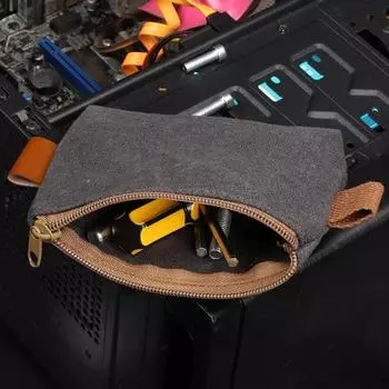 Сумка для хранения инструментов Сверхмощный влажный вощеный холст Водонепроницаемая портативная многофункциональная фурнитура с плоским дном Инструмент Гаджеты Сумка-органайзер Товары для улицы Large армия зеленый