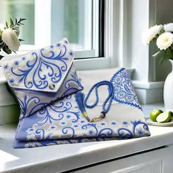 Сумка для хранения из 3 предметов, набор для молитвенных ковриков для мусульман Ближнего Востока, портативный молитвенный коврик для вечеринок, доступно несколько вариантов зелёный