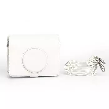 Сумка для хранения из искусственной кожи, защитный чехол с регулируемым ремешком для Fujifilm Instax mini EVO белый