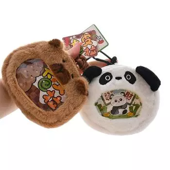 Сумка для хранения из ПП хлопка Capybara Zero кошелек мягкий креативный прозрачный значок сумка ПВХ подвеска Capybara плюшевый кошелек для девочек A3