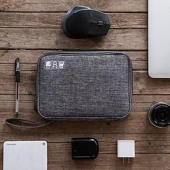 Сумка для хранения кабеля USB-кабель для передачи данных Органайзер для зарядного устройства Сумка для хранения водонепроницаемый цифровой электронный органайзер чёрный