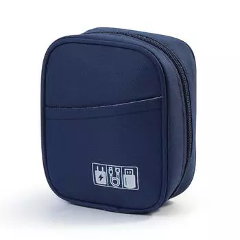 Сумка для хранения кабеля Водонепроницаемый электронный органайзер Дорожный футляр USB-кабель для зарядки Сумка для хранения One Size темно-синий