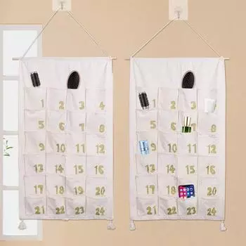 Сумка для хранения календаря Рамадана Yousheng, подвесной настенный органайзер с несколькими карманами, простая в установке сумка для хранения, рождественский адвент-календарь A