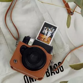 Сумка для хранения камеры с мягкой подкладкой, ударопрочная, ударопрочная, защитная сумка для камеры со съемным плечевым ремнем для Instax Mini 99 коричневый