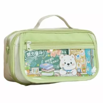 Сумка для хранения карандашей «Медведь», большая вместимость, органайзер для ручек, модный пенал с 9 отделениями, для студента