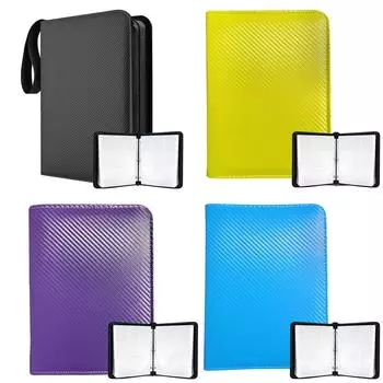 Сумка для хранения карт с однотонной текстурой из саржи Jiugongge, 900 прозрачных карманов для карт One Size чёрный