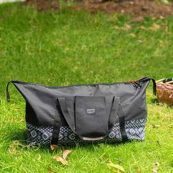 Сумка для хранения кемпинга 35 л с карманами, большая вместительная водонепроницаемая износостойкая посуда, большая сумка для пикника и кемпинга, сумка-тоут чёрный