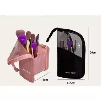 Сумка для хранения кистей для макияжа, новая сумка для карандашей для бровей, сумка для мытья, вместительная косметичка, переносная сумка для хранения, дамская сумочка розовый