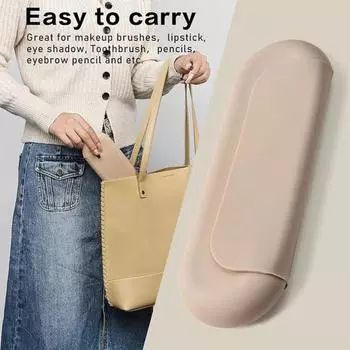 Сумка для хранения кистей для макияжа с магнитной застежкой, большая емкость, водонепроницаемая, против морщин, портативная хаки