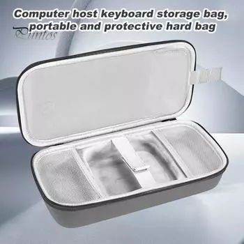 Сумка для хранения клавиатуры для Apple, жесткий чехол, ударопрочный дорожный чемодан, вместительный, с двойной молнией, устойчивый к царапинам, портативный чемодан для Mac темно-синий