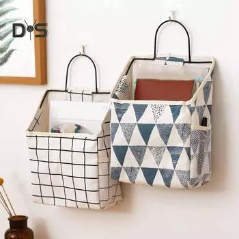 Сумка для хранения книг, журналов, телефона, держатель с крючком, подвесная на стену в виде колокольчика белый