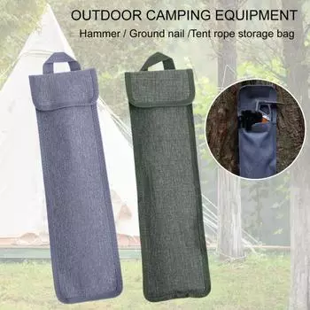 Сумка для хранения кольев Износостойкая лента для крепления большой емкости с ручкой Безворсовые предметы для хранения аксессуаров для палатки Сумка для хранения гвоздей для молотков серый