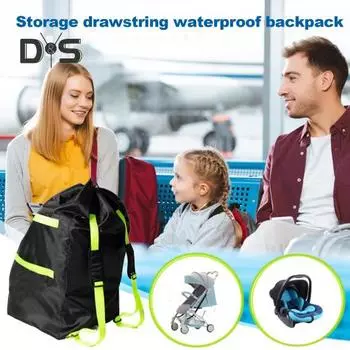 Сумка для хранения коляски с усиленной ручкой из водонепроницаемой ткани, вместительная дорожная сумка для коляски, органайзер для хранения 1pc чёрный