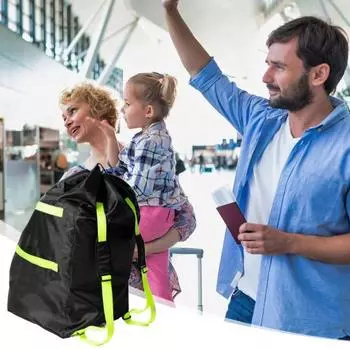 Сумка для хранения коляски с усиленной ручкой из водонепроницаемой ткани, большая вместимость коляски