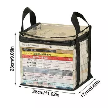 Сумка для хранения комиксов на молнии, прозрачная прозрачная сумка, портативная складная сумка для студентов S чёрный