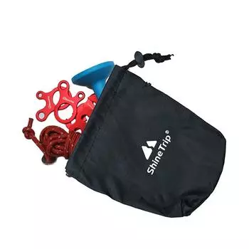 Сумка для хранения комплектов для походов на открытом воздухе, сумка с пряжкой для кемпинга, гвоздей, ветровой веревки (черный) ?