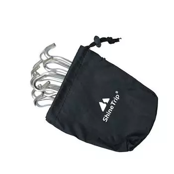 Сумка для хранения комплектов для походов на открытом воздухе, сумка с пряжкой для кемпинга, гвоздей, ветровой веревки (черный) ?