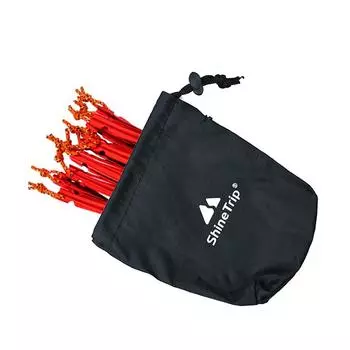 Сумка для хранения комплектов для походов на открытом воздухе, сумка с пряжкой для кемпинга, гвоздей, ветровой веревки (черный) #C