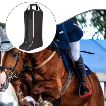 Сумка для хранения конных сапог 6,7x12x21,3 дюйма Многофункциональная Черная Портативная с ручкой для