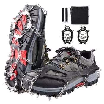 Сумка для хранения кошек aninako Crampons 24 Snow Chain Fixed, нержавеющая сталь, для скалолазания, для легкого снежного и ледового катания, легко надевать и брать с собой, унисекс, нескользящая,
