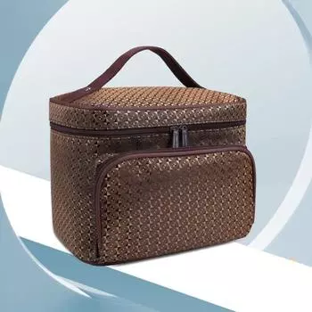 Сумка для хранения косметики, ручка для переноски, водостойкий полиэстер, женские аксессуары для ухода за кожей, косметический органайзер для мытья, сумка для путешествий серебряный