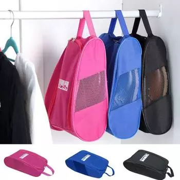 Сумка для хранения кроссовок и ботинок из ткани Оксфорд, органайзер для обуви с двойной молнией для путешествий чёрный