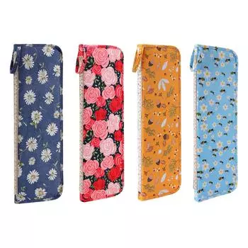 Сумка для хранения крючков для вязания Пустая сумка для хранения различных игл для вязания Портативная сумка для крючков для вязания Сумка для вязания красный