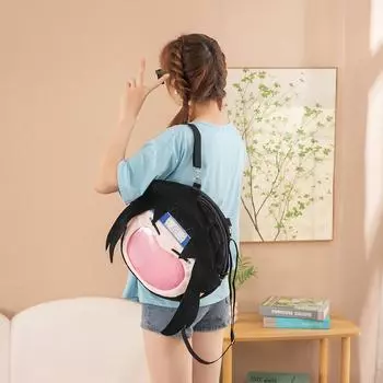 Сумка для хранения кукол Naruto Shinjuku Uchiha Sasuke Big Mouth Pain Bag с двумя плечами и подарочным пакетом через плечо one size fits all чёрный