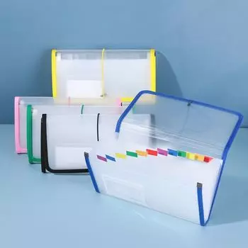 Сумка для хранения квитанций с переплетной веревкой, цветные этикетки, сумка-гармошка для файлов, вертикальный органайзер для файлов для студентов чёрный