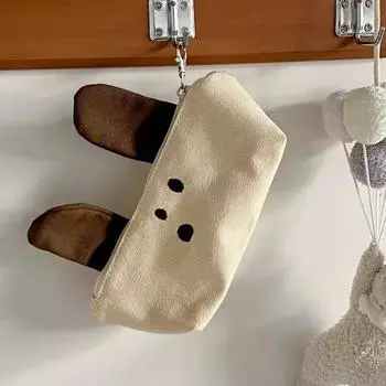 Сумка для хранения Милая собачка Пенал Многофункциональный Большой Вместимости Kawaii Pen Чехол Холщовый Молния Холщовый Пенал Для Студентов 20*5*5cm