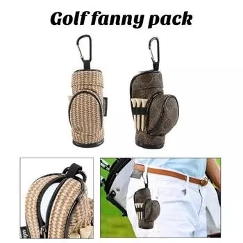 Сумка для хранения мини-мячей для гольфа, большая вместительная застежка-молния, пыленепроницаемая сумка-держатель для мячей для гольфа, устойчивая к царапинам коричневый