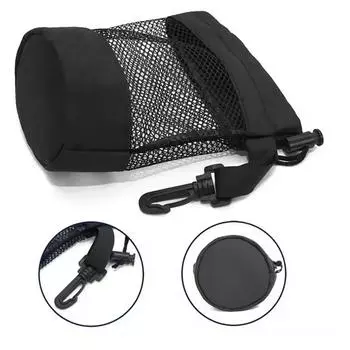 Сумка для хранения мячей для гольфа из 2 предметов - сетчатый мешочек с карманом на шнурке для дышащих и портативных держателей мячей (Легкий и прочный) 2Pcs чёрный