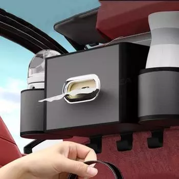 Сумка для хранения на крючке для автомобиля, держатель для стакана с водой, держатель для телефона, коробка для салфеток, органайзер для хранения на заднем сиденье, аксессуары для салона автомобиля коричневый