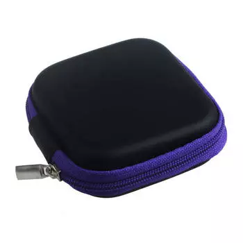 Сумка для хранения на молнии, чехол для наушников Hard Keep, зона для карты SD, PP фиолетовый