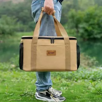 Сумка для хранения на открытом воздухе в стиле карты, противень для выпечки, разная сумка, большая вместимость, складной светильник для кемпинга, посуда, кухонная утварь, набор инструментов 41x27x20cm хаки