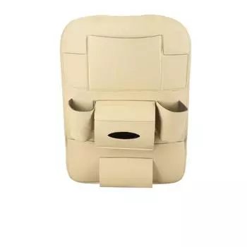 Сумка для хранения на спинку автомобильного сиденья Многофункциональная подвесная сумка Сумка на спинку автомобильного сиденья Коробка для хранения мобильных телефонов Автомобильные принадлежности One Size бежевый