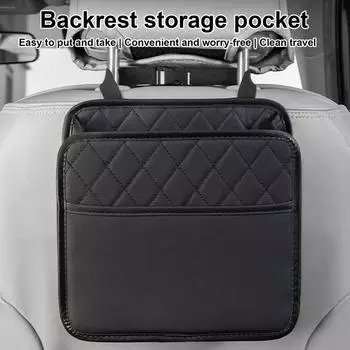 Сумка для хранения на спинку автомобильного сиденья, сумка-органайзер на спинку переднего сиденья автомобиля, мусорное ведро из искусственной кожи, водонепроницаемая, большой емкости, спинка автомобильного сиденья United States