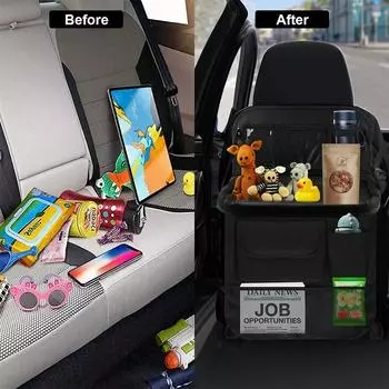 Сумка для хранения на заднем сиденье автомобиля, органайзер для багажника на заднем сиденье, карман на спинке сиденья для автомобиля, грузовика, внедорожника, фургона, автотовары для интерьера чёрный