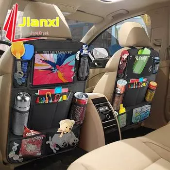 Сумка для хранения на заднем сиденье автомобиля с iPad и органайзером для игрушек - многофункциональный коврик из ткани Оксфорд с защитой от ударов для автомобильных принадлежностей