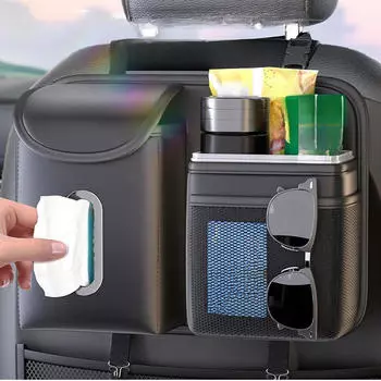 Сумка для хранения на заднем сиденье автомобиля, быстрая установка, дорожный органайзер для книг и игрушек чёрный