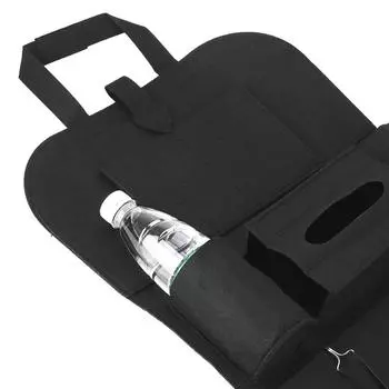 Сумка для хранения напитков из ткани, универсальная сумка для хранения на заднем сиденье автомобиля, автомобильные аксессуары, фетровый автомобильный органайзер чёрный