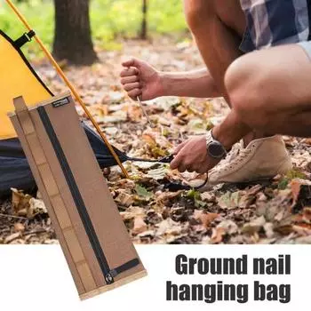 Сумка для хранения напольных гвоздей с D-образной пряжкой, вместительная, с застежкой-молнией, водонепроницаемая сумка для переноски напольных гвоздей A коричневый