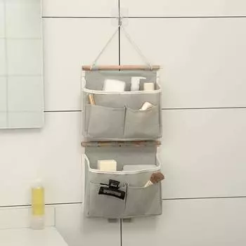 Сумка для хранения, настенная сумка для хранения, водонепроницаемая сумка для хранения вещей на дверь, сумка для хранения вещей на тумбочке в шкафу, органайзер 25x23x6cm серый