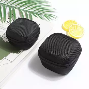 Сумка для хранения наушников EVA Square с застежкой-молнией, держателем для кабеля Bluetooth, увеличенной толщины 8.5*8.5*6CM Small