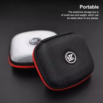 Сумка для хранения наушников KZ Bluetooth, совместимая с гарнитурой, для использования в помещении, на открытом воздухе, дома, в офисе, с аксессуарами на молнии, серебристого цвета чёрный