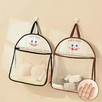 Сумка для хранения нижнего белья, настенная дышащая сетчатая сумка, сумка для хранения носков, органайзер для гардероба, сумка для хранения игрушек и кукол чёрный