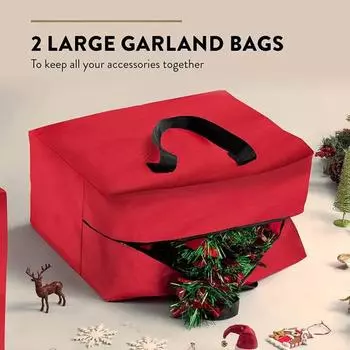 Сумка для хранения новогодней елки с усиленной ручкой, застежкой-молнией, большой вместимости, с широким отверстием, очень большая L