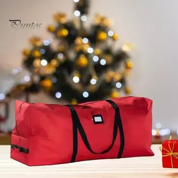 Сумка для хранения новогодней елки с усиленной ручкой, застежкой-молнией, большой вместимостью, широким отверстием, очень большой искусственной новогодней елки L